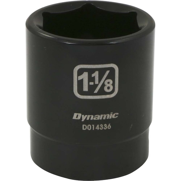 1/2" Drive Standard Socket, Black Phosphate, Tools 1/2" Drive 6 Point SAE, 1-1/8" Standard Length